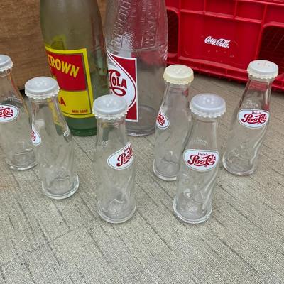 Lot of Pepsi and Coke Crates and Bottles