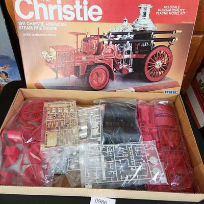 3 Models Fire Trucks Christie Fire Jeep Sealed Pumper Box only with Misc parts inside