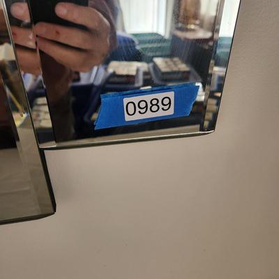 Heavy Mid Century MCM 6 Panel Mirror Beveled 48" x 35.5"