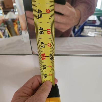 Heavy Mid Century MCM 6 Panel Mirror Beveled 48" x 35.5"