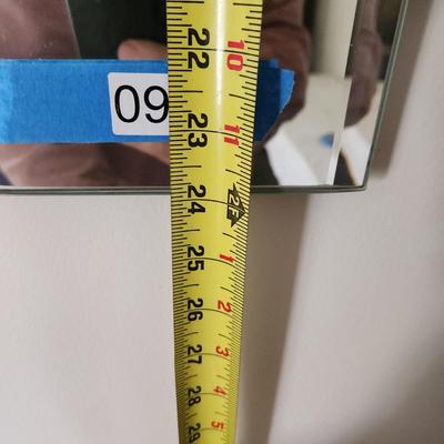 Mid Century Pair Heavy 5 Panel Beveled Mirrors 24" x18"