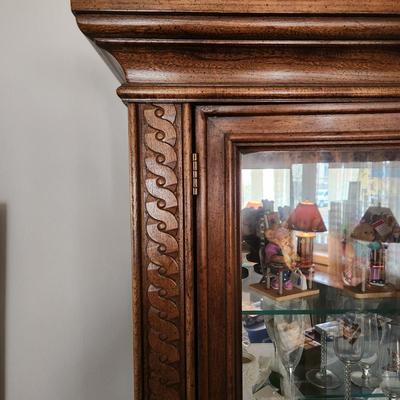 Large Lighted Curio Cabinet w 5 Adjustable Glass Shelves American of Martinsville