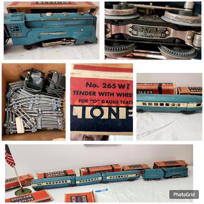 Lionel Prewar 265-E Train w Track & Accessories 617 618 619 48 Star Flag