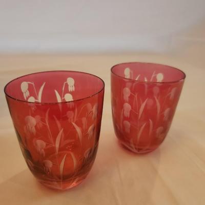 4oz Cranberry Glass Cups