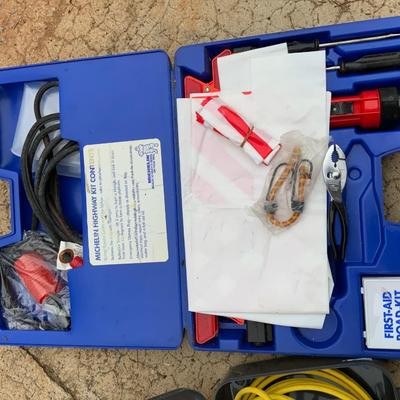 Lot of Jumper Cables and an Emergency Road kit