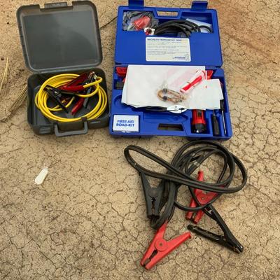 Lot of Jumper Cables and an Emergency Road kit