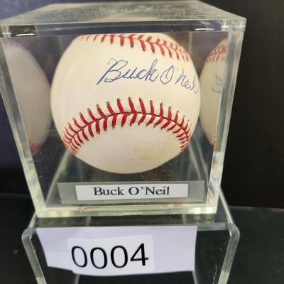 Buck O'Neil Signed Baseball in Collectors Case