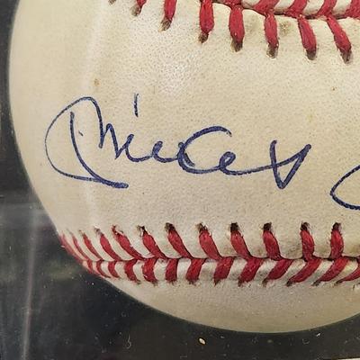 Mickey Mantle Signed Baseball In Collectors Case