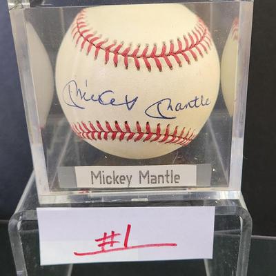 Mickey Mantle Signed Baseball In Collectors Case