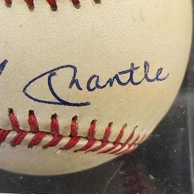 Mickey Mantle Signed Baseball In Collectors Case
