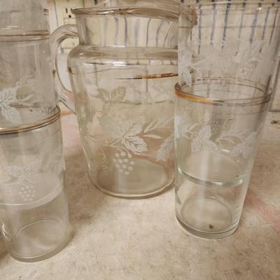 Pitcher and glass set. Bartlett Collins.