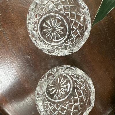 Pair of vintage lead crystal votives