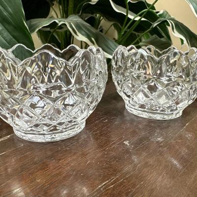 Pair of vintage lead crystal votives