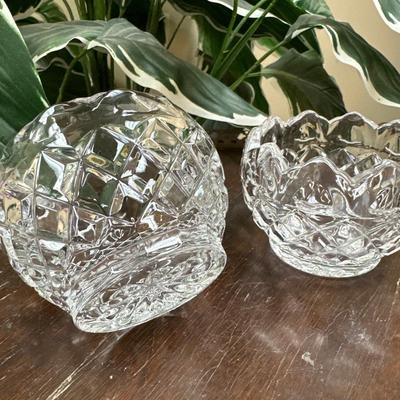 Pair of vintage lead crystal votives