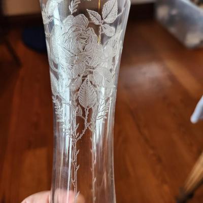 Vintage Etched Bud Vases