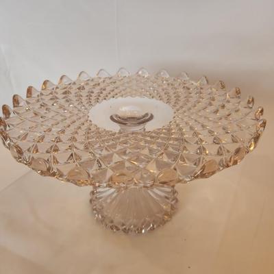 Vintage Cut Glass Cake Stand
