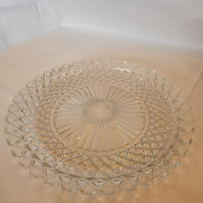Vintage Cut Glass Serving Plate