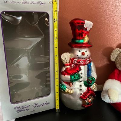 Christmas Grouping with Peschka Snowman, Old World Glass