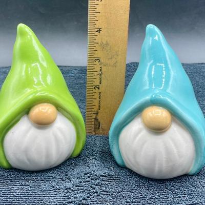 Ceramic Garden Gnome Head Pair