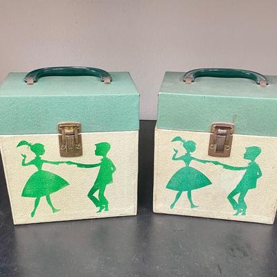 Vintage 45 Record Storage Carry Cases: Platter-Pak Type with Records