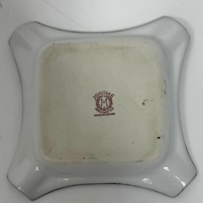 Vintage Hand-painted Noritake Ashtray Victorian Lady Lustreware