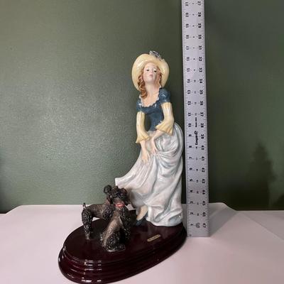 Lady with poodles by A. Santini, Made in Italy 17”