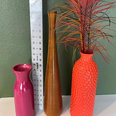 Three Colorful Vases
