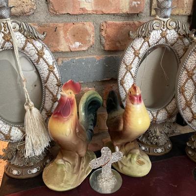 Chicken and candle stick decor