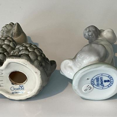 Vintage Goebel Ceramic poodle made in Germany, Vintage Lladro Poodle