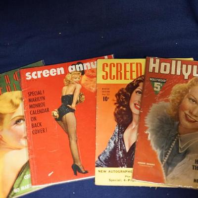 GROUPING OF FOUR VINTAGE MOVIE MAGAZINES 1930-1950