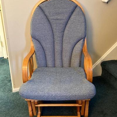 LOT 227: Wood and Upholstered Glider / Rocking Chair