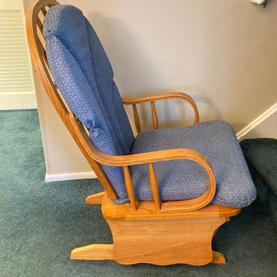 LOT 227: Wood and Upholstered Glider / Rocking Chair