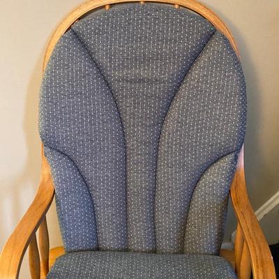 LOT 227: Wood and Upholstered Glider / Rocking Chair