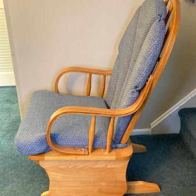LOT 227: Wood and Upholstered Glider / Rocking Chair