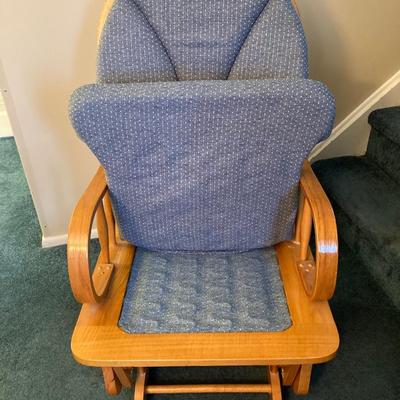 LOT 227: Wood and Upholstered Glider / Rocking Chair