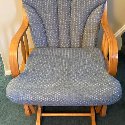 LOT 227: Wood and Upholstered Glider / Rocking Chair