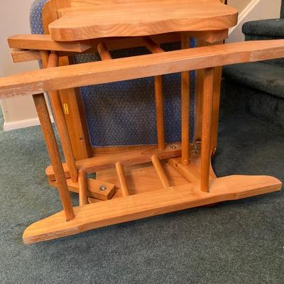 LOT 227: Wood and Upholstered Glider / Rocking Chair