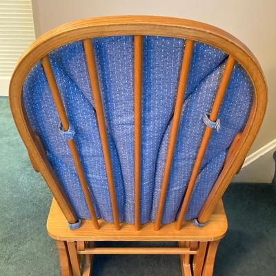 LOT 227: Wood and Upholstered Glider / Rocking Chair