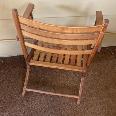 LOT 228: Folding Chairs - Wooden, Webbed Lawn and Two Metal Padded Seat Cosco