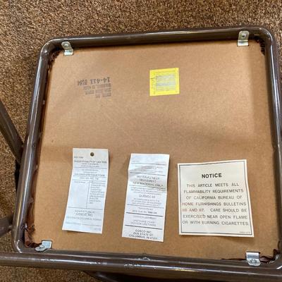 LOT 228: Folding Chairs - Wooden, Webbed Lawn and Two Metal Padded Seat Cosco