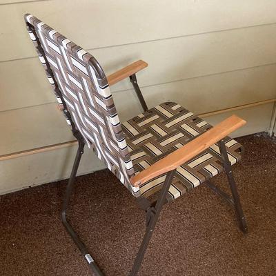 LOT 228: Folding Chairs - Wooden, Webbed Lawn and Two Metal Padded Seat Cosco