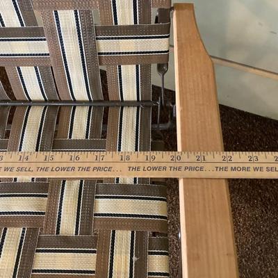 LOT 228: Folding Chairs - Wooden, Webbed Lawn and Two Metal Padded Seat Cosco