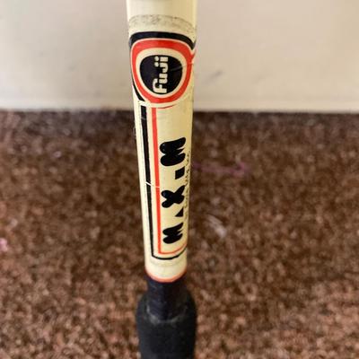 LOT 229: Vintage Sporting Goods Collection - Phil Esposito Street Hockey Stick, Burke Golf Putter, Fishing Rods, Spalding Tennis Racket,...