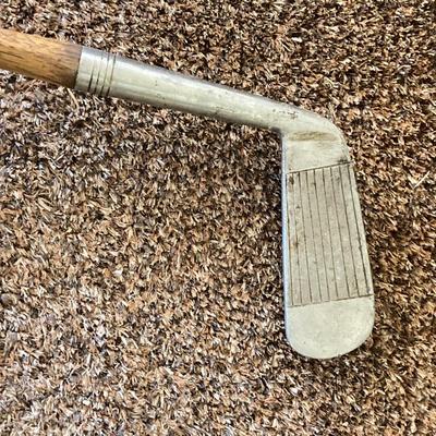 LOT 229: Vintage Sporting Goods Collection - Phil Esposito Street Hockey Stick, Burke Golf Putter, Fishing Rods, Spalding Tennis Racket,...