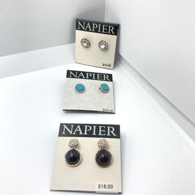 LOT 231: Fourteen Pair of Pierced Earrings - Napier, Monet, Trifari and More