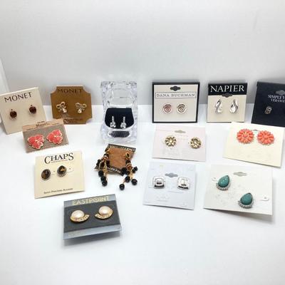 LOT 237: Pierced Earrings Collection - Monet, Napier, Simply Vera, Trifari and More