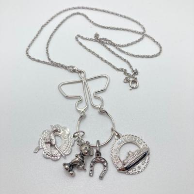 LOT 238: Sterling Silver / Silver Tone Jewelry Charm Collection - Mickey Mouse, Tinkerbell and More