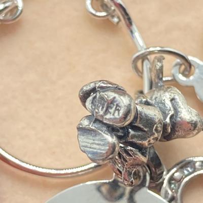LOT 238: Sterling Silver / Silver Tone Jewelry Charm Collection - Mickey Mouse, Tinkerbell and More
