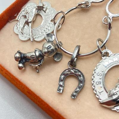 LOT 238: Sterling Silver / Silver Tone Jewelry Charm Collection - Mickey Mouse, Tinkerbell and More