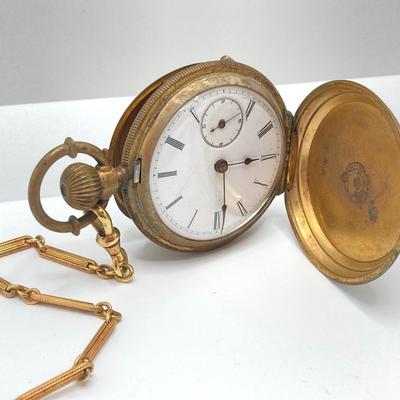 LOT 240: Vintage Key Wound Pocket Watch (Warranted Aluminum 182) and Sheffield Pen Knife Combination